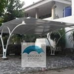 kanopi membrane modern area parkir rumah
