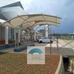 kanopi kain modern minimalis untuk area parkiran